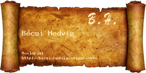 Bécsi Hedvig névjegykártya